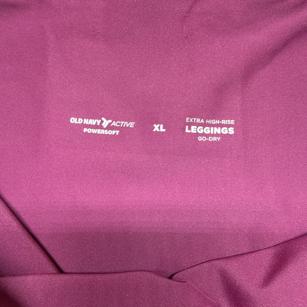 Old Navy Active Powersoft Leggings Women's XL PLUM/PINK Extra High Rise Go Dry - Picture 4 of 7